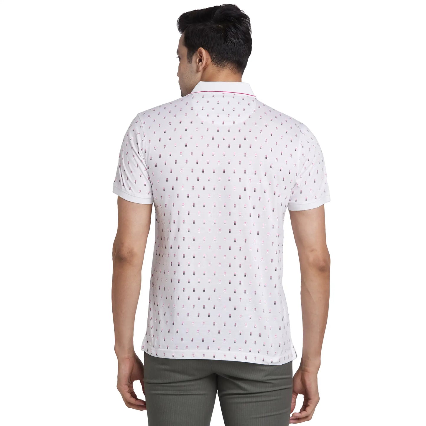 Park Avenue Men Blue Print Slim Fit Cotton Round Neck T-Shirt
