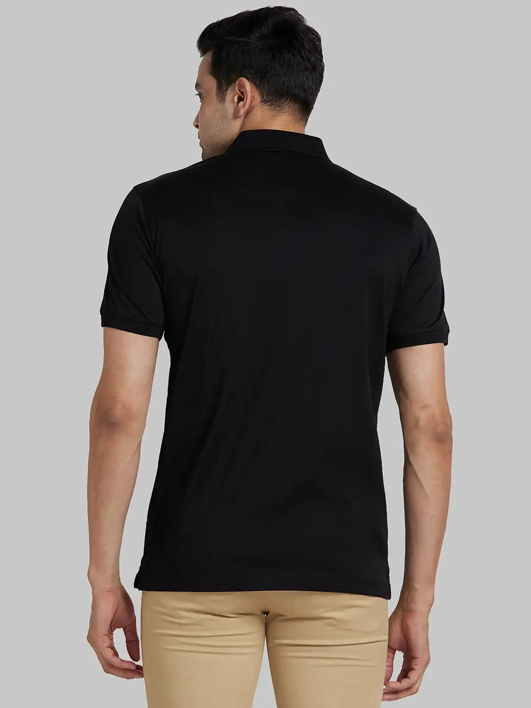 Park Avenue Men Blue Solid Slim Fit Cotton Round Neck T-Shirt