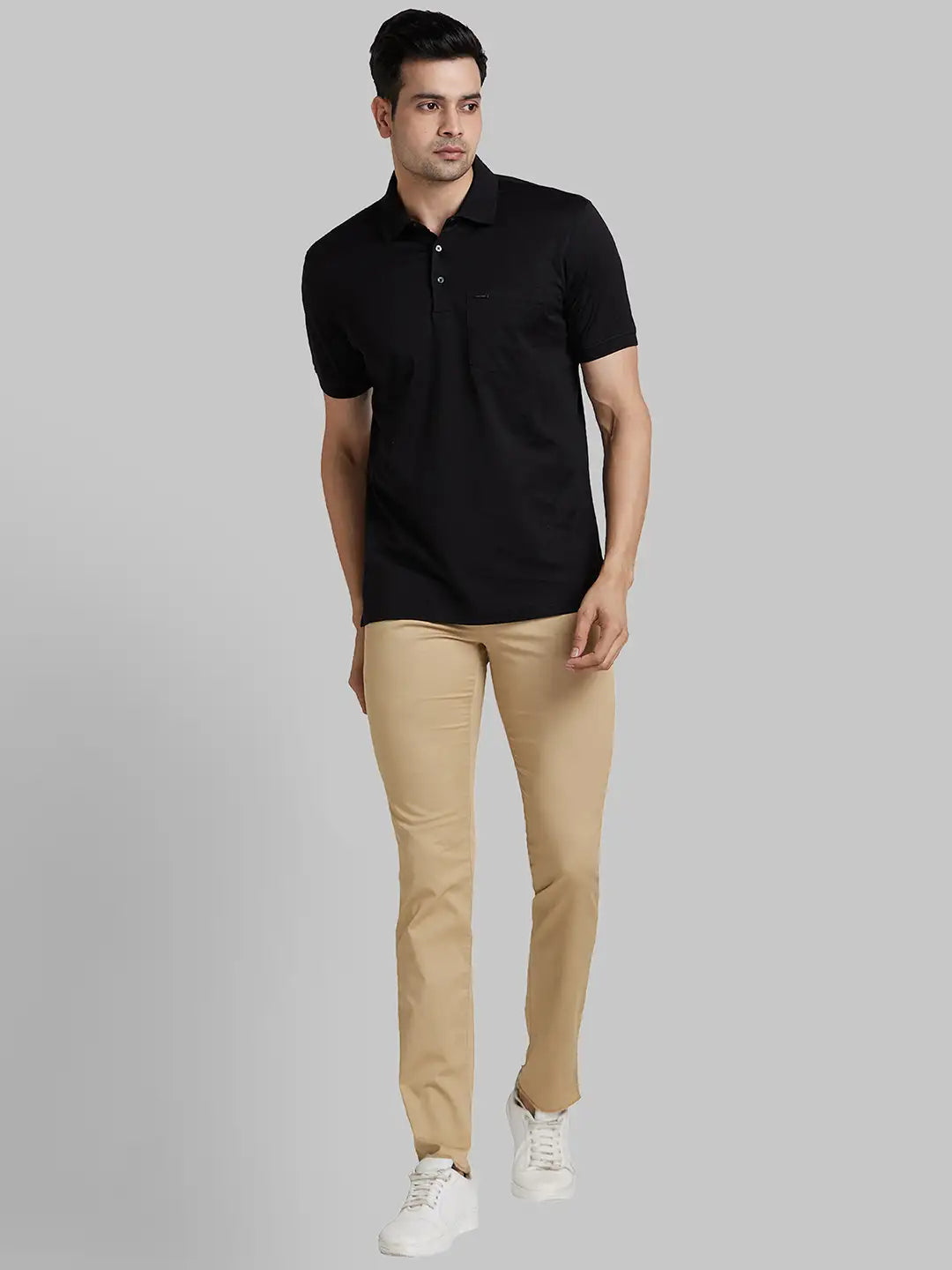 Park Avenue Men Blue Solid Slim Fit Cotton Round Neck T-Shirt