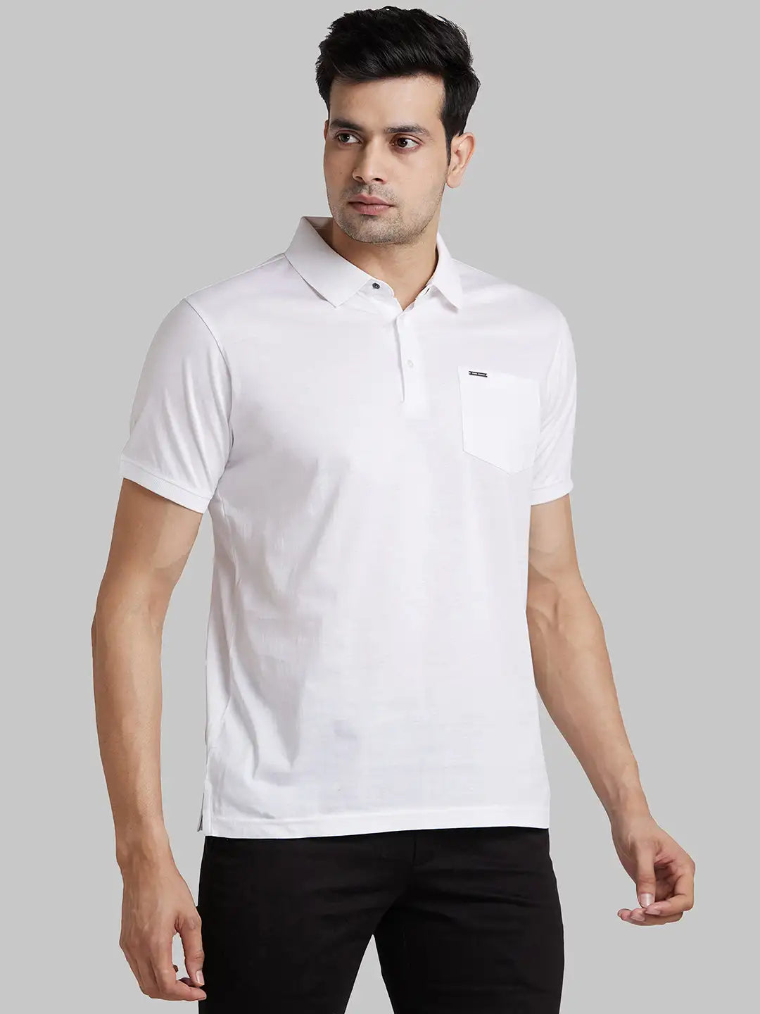 Park Avenue Men Black Solid Slim Fit Cotton Round Neck T-Shirt