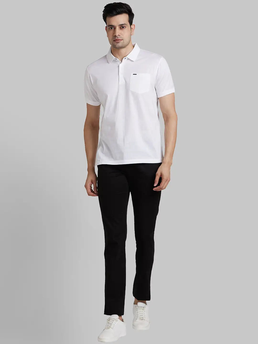 Park Avenue Men Black Solid Slim Fit Cotton Round Neck T-Shirt
