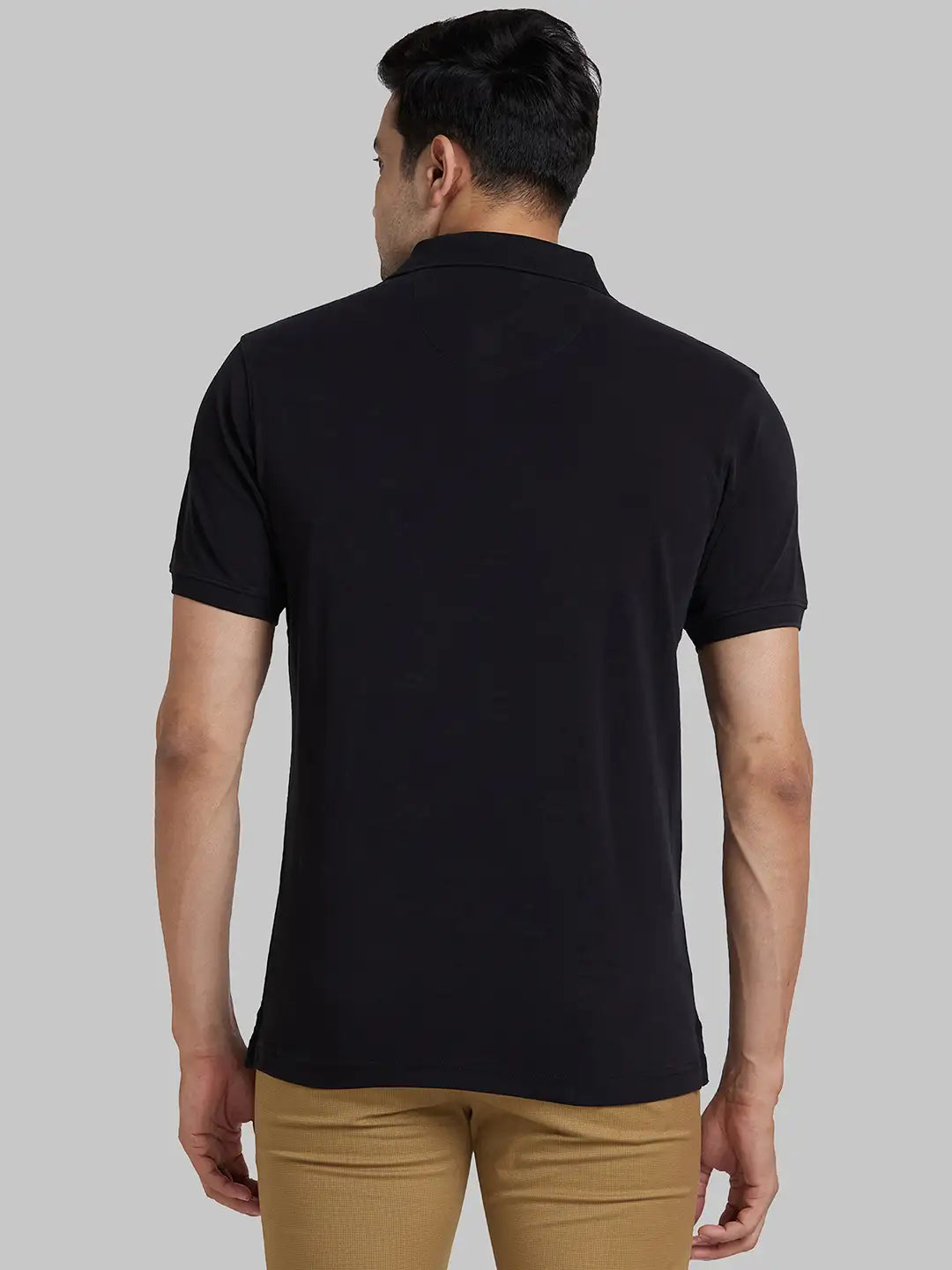 Park Avenue Men Yellow Solid Slim Fit Cotton Round Neck T-Shirt