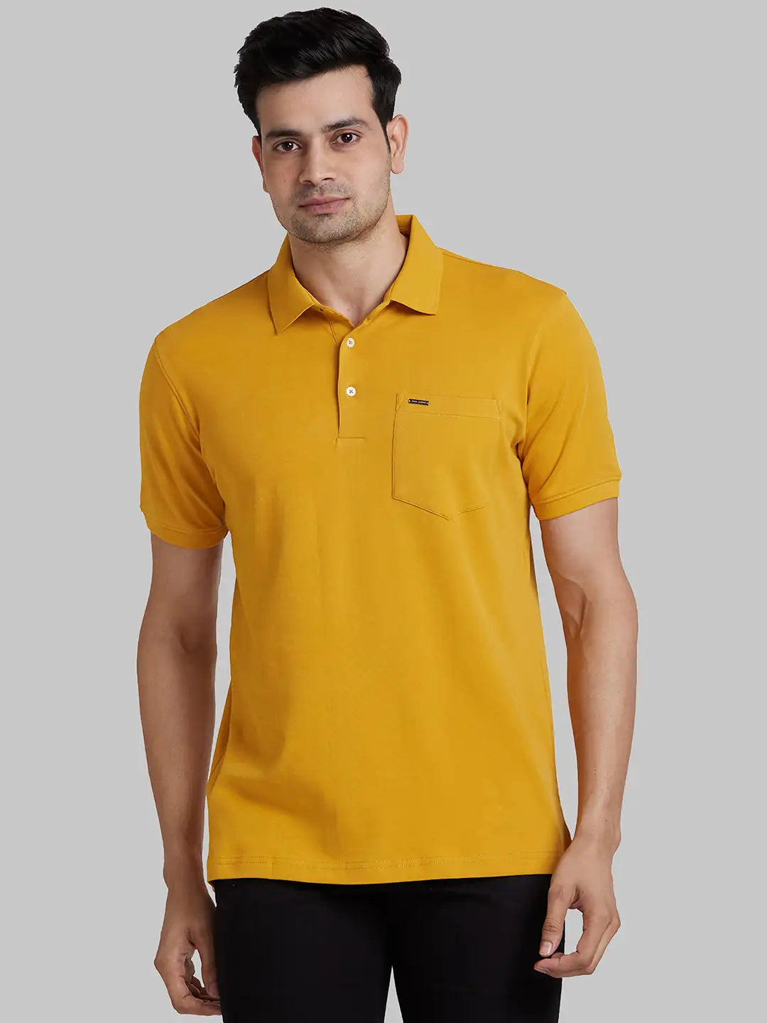 Park Avenue Men Yellow Solid Slim Fit Cotton Round Neck T-Shirt – MyRaymond