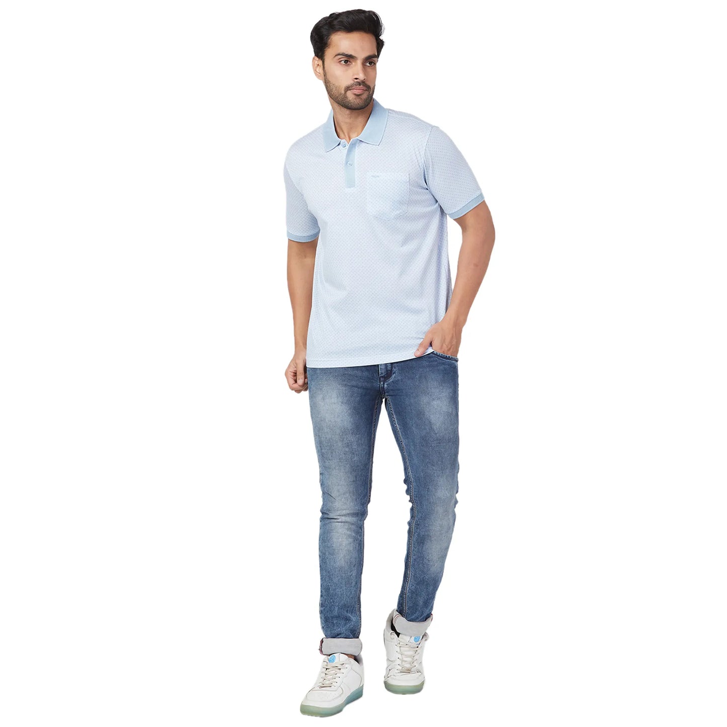Park Avenue Men Black Print Slim Fit Cotton Round Neck T-Shirt
