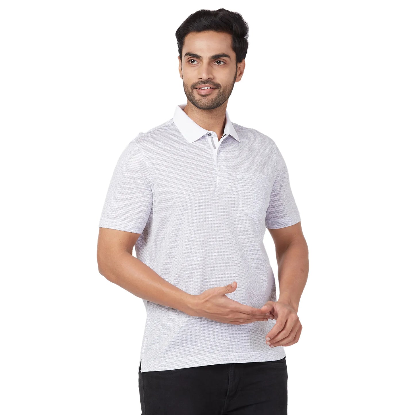 Park Avenue Men Brown Structure Slim Fit Cotton Round Neck T-Shirt