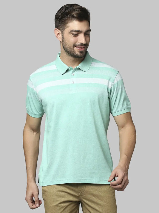 Men Blue Luxus Fit Structure  Cotton Full Sleeve Regular Collar Shirts