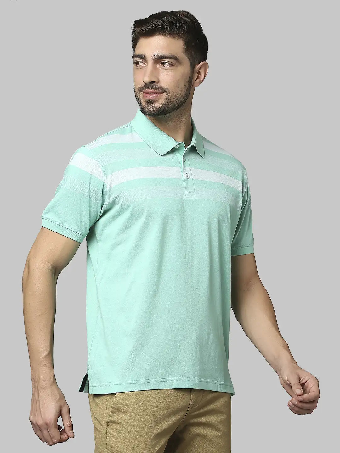 Men Blue Luxus Fit Structure  Cotton Full Sleeve Regular Collar Shirts