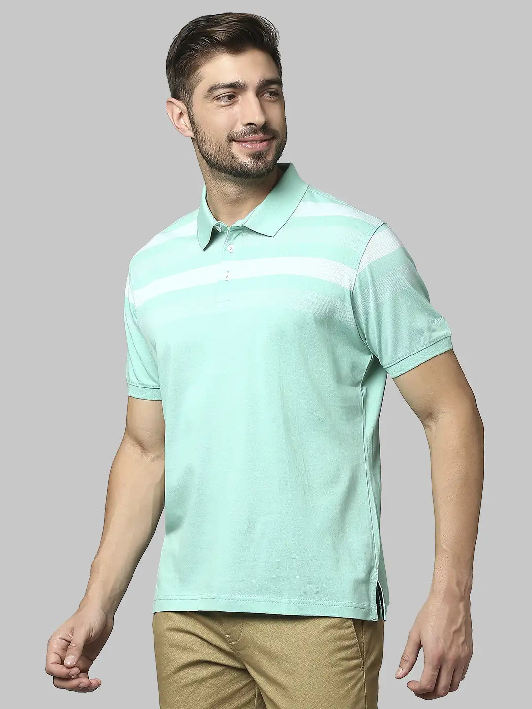 Men Blue Luxus Fit Structure  Cotton Full Sleeve Regular Collar Shirts