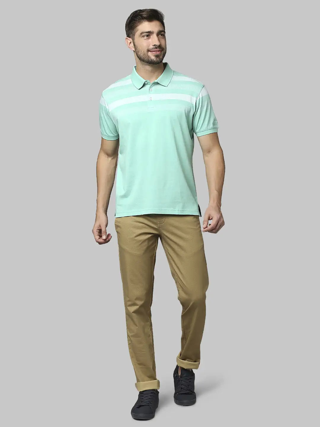 Men Blue Luxus Fit Structure  Cotton Full Sleeve Regular Collar Shirts
