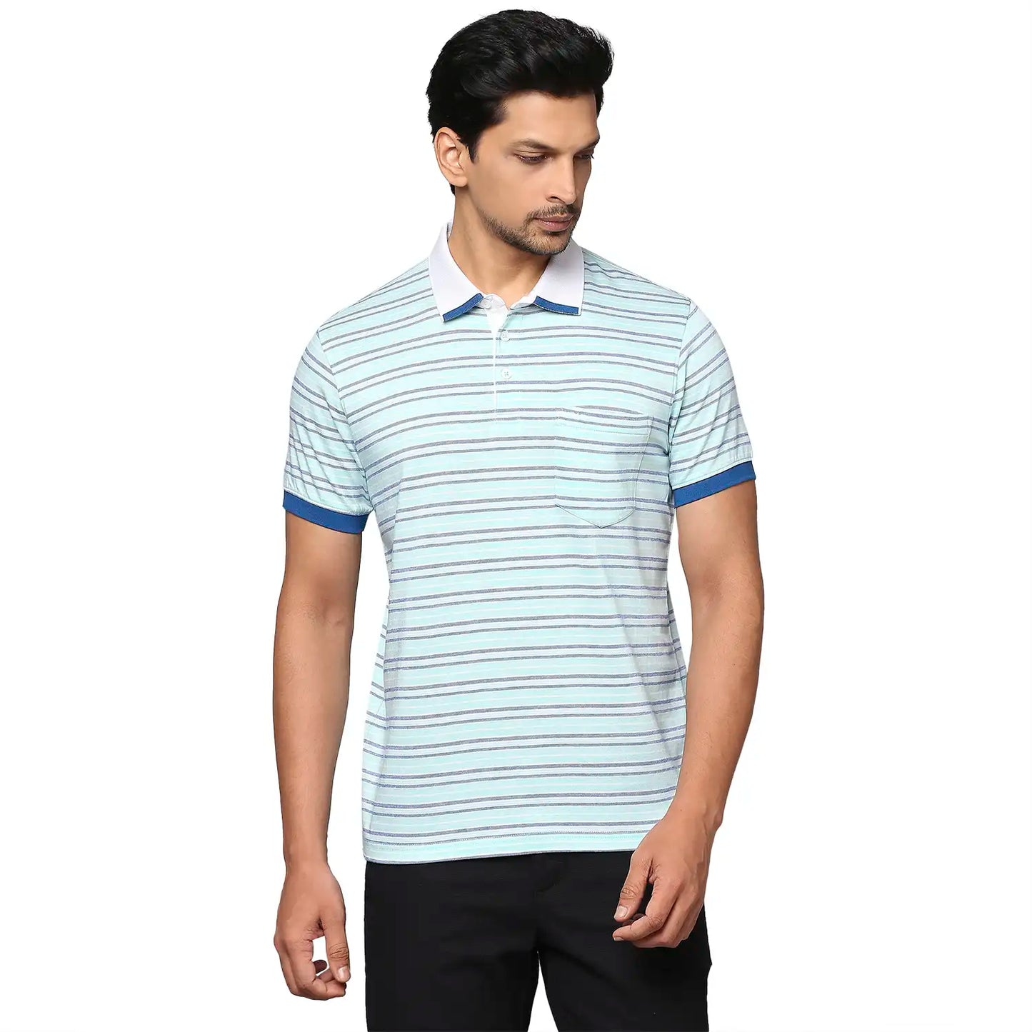 Men Slim Fit Medium Grey Polo
