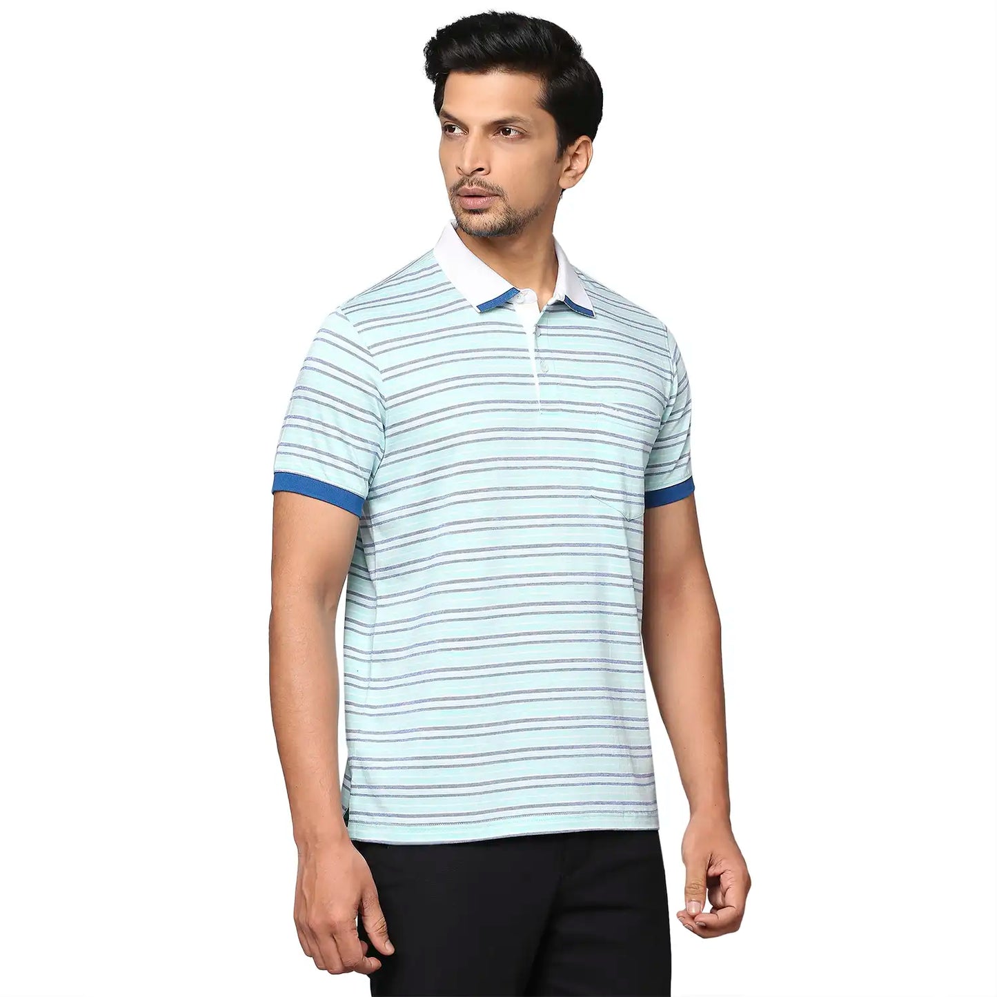Men Slim Fit Medium Grey Polo