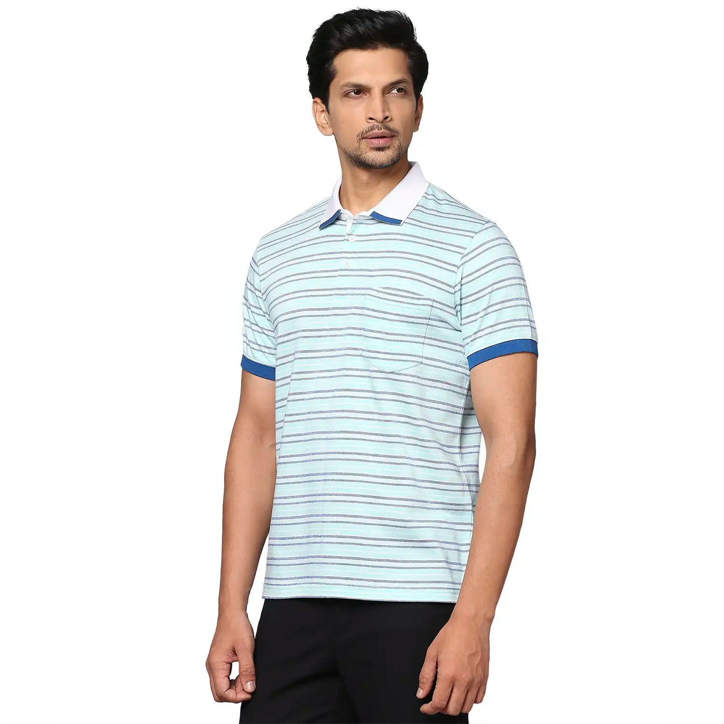 Men Slim Fit Medium Grey Polo