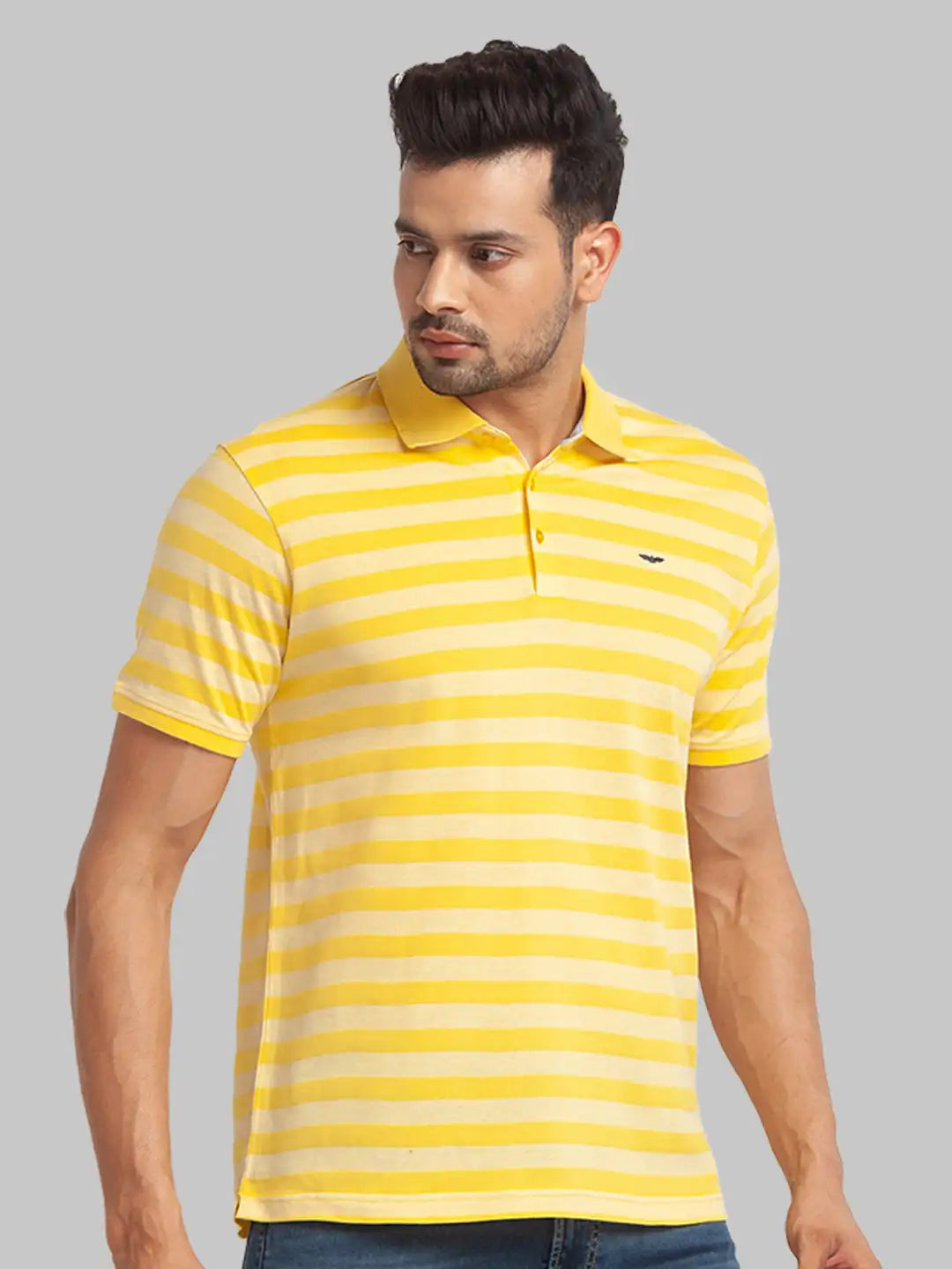 Men Slim Fit Black T-Shirt & Polo