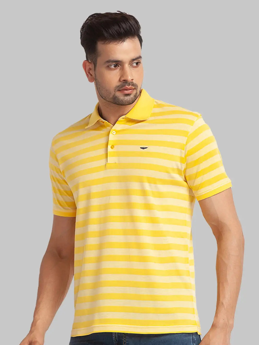 Men Slim Fit Black T-Shirt & Polo