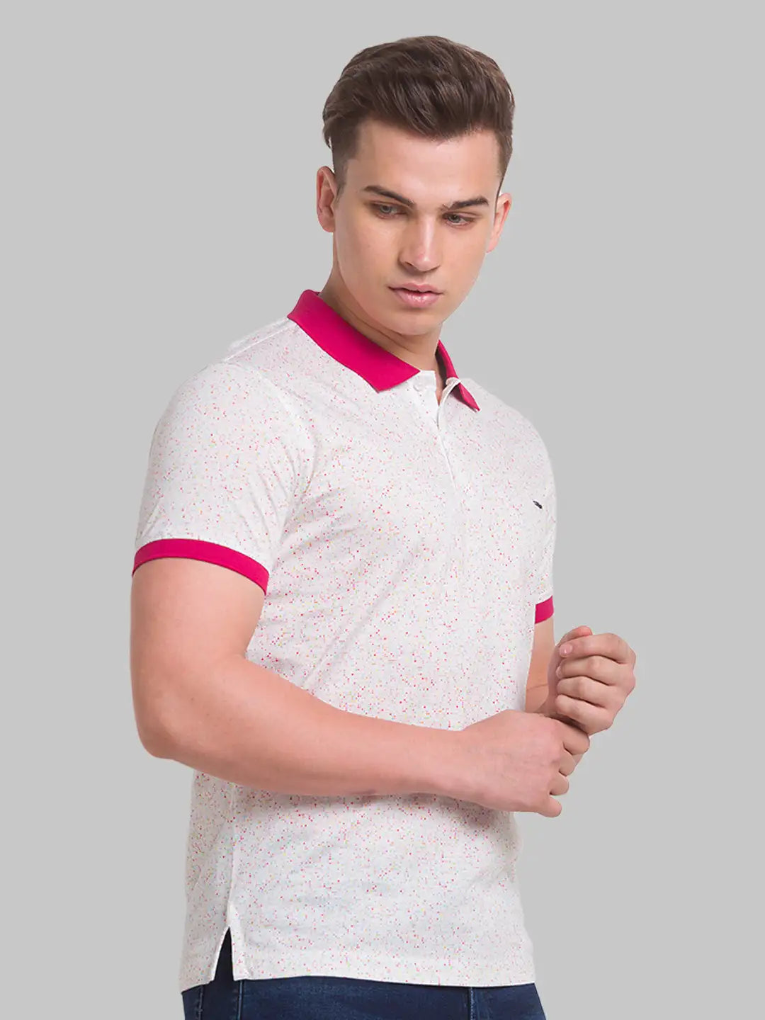 Men Slim Fit Blue T-Shirt & Polo
