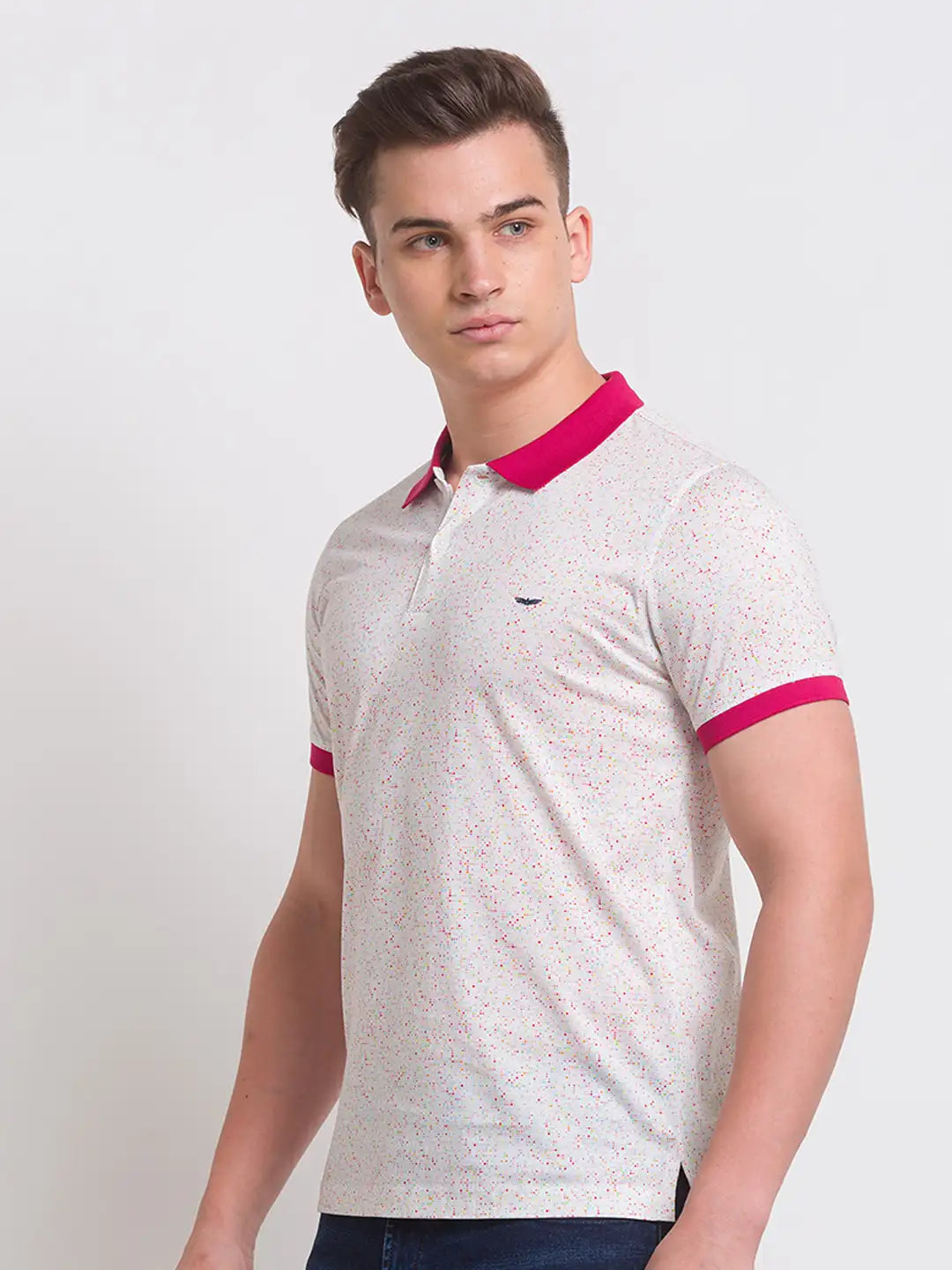 Men Slim Fit Blue T-Shirt & Polo
