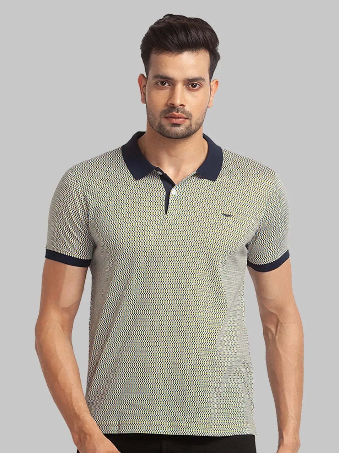Men Slim Fit Blue T-Shirt & Polo