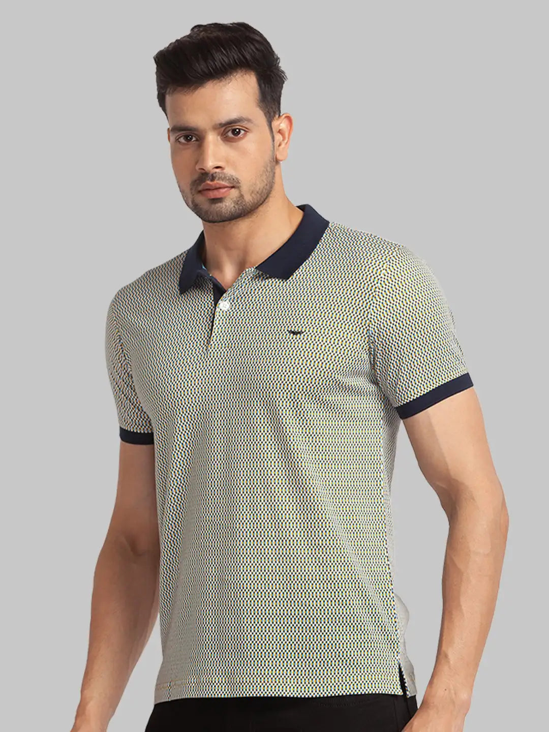 Men Slim Fit Blue T-Shirt & Polo