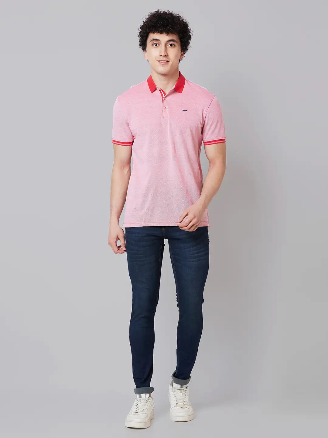 Men Slim Fit Yellow T-Shirt