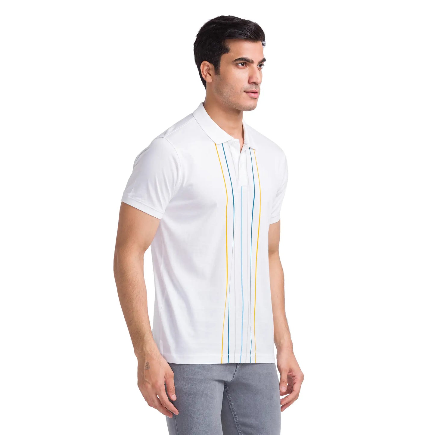 Men Slim Fit Blue Polo