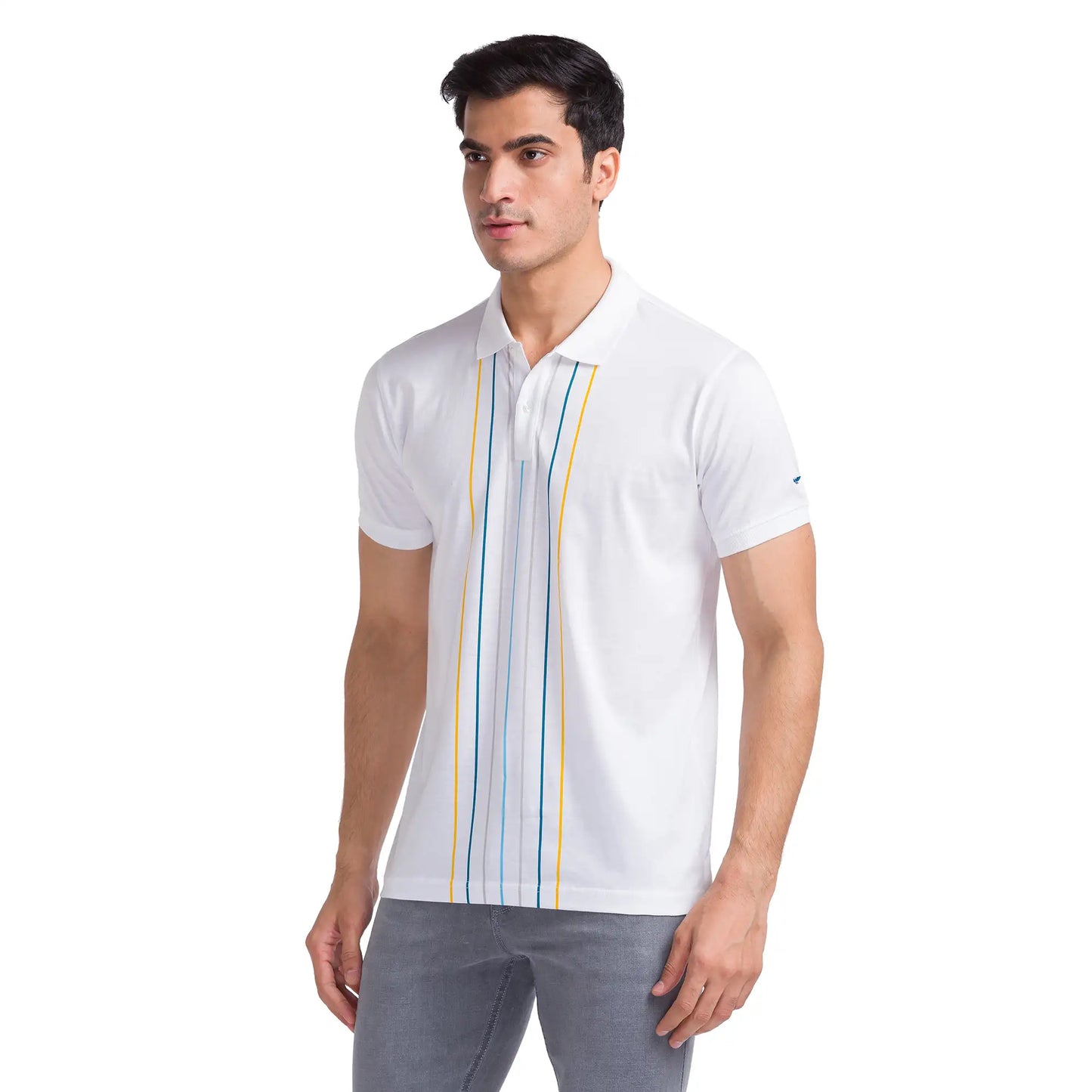 Men Slim Fit Blue Polo