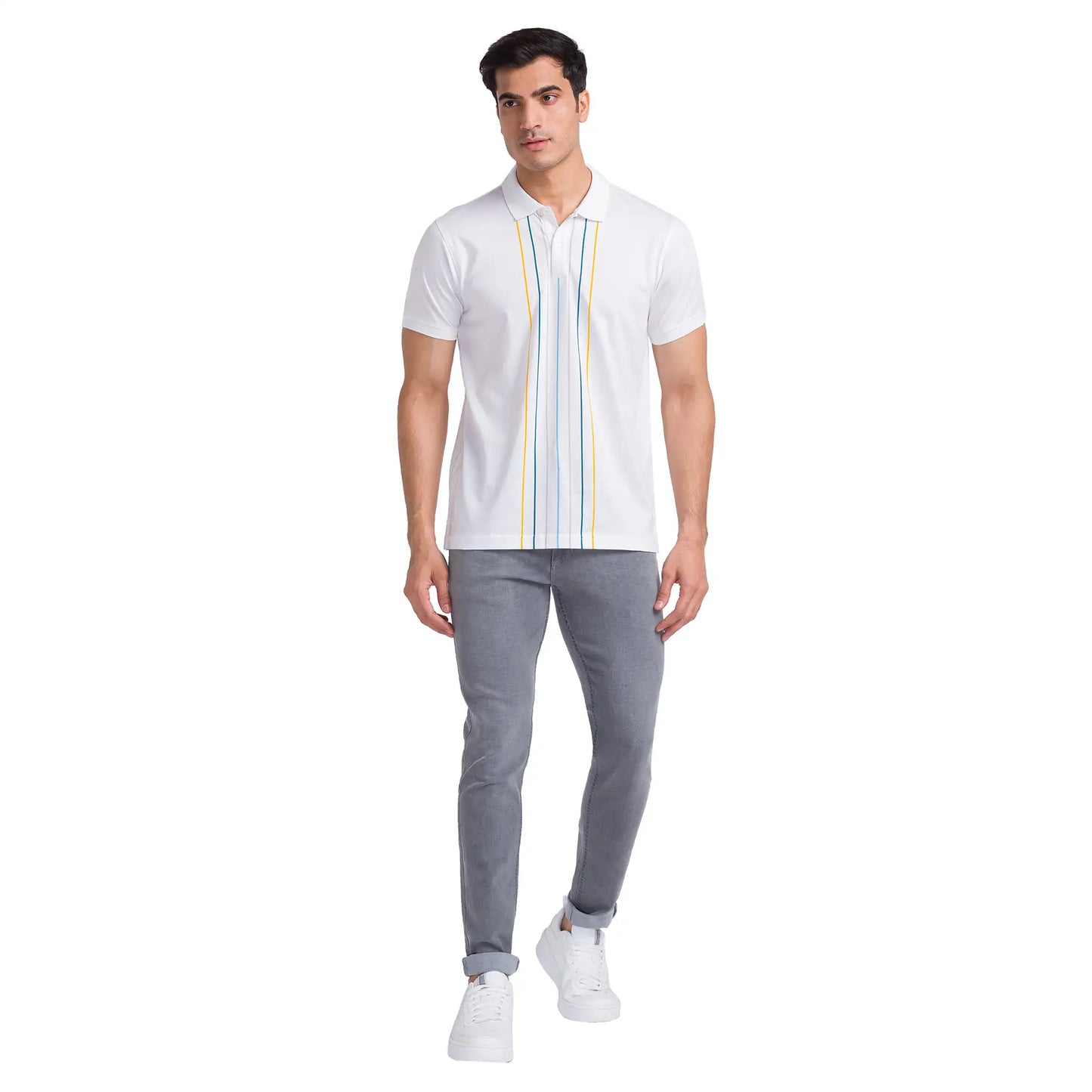 Men Slim Fit Blue Polo