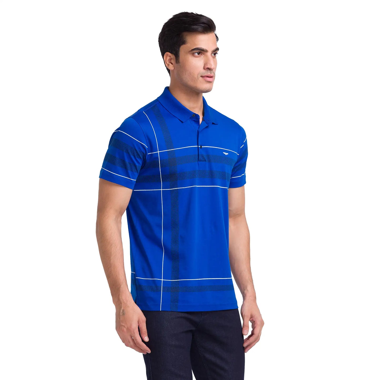 Men Slim Fit Light Blue Polo