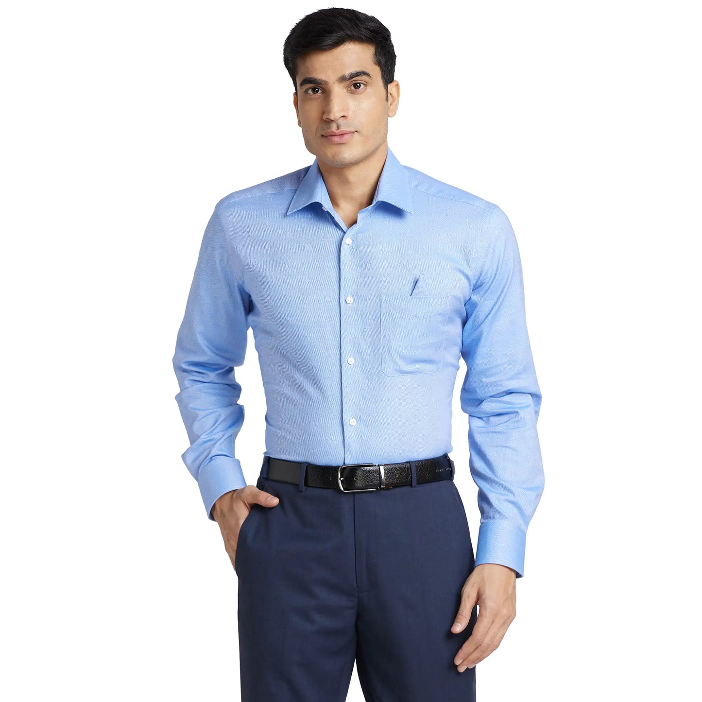 Park Avenue Men Green Structure Luxus Fit Cotton Full Sleeve Shirt