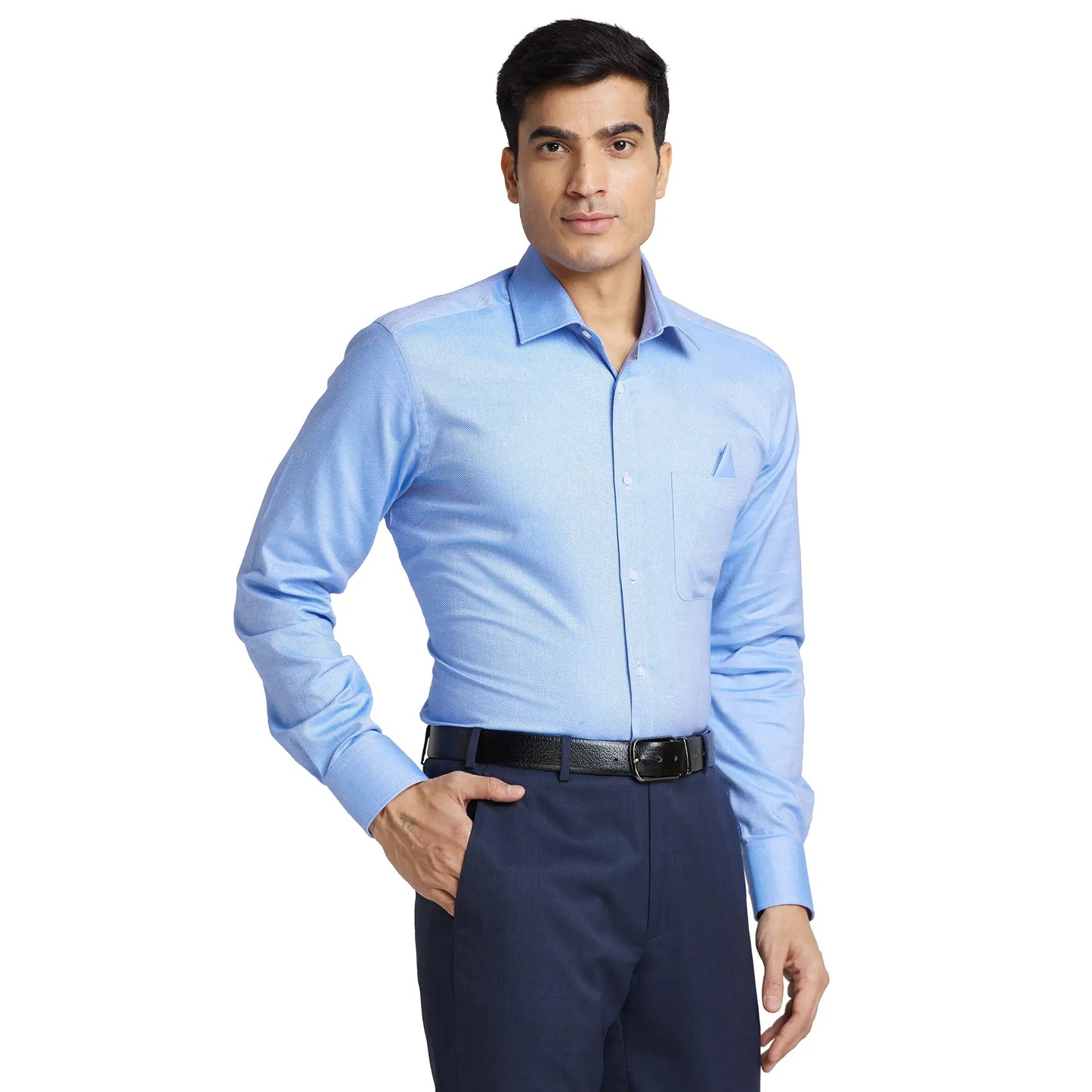 Park Avenue Men Green Structure Luxus Fit Cotton Full Sleeve Shirt