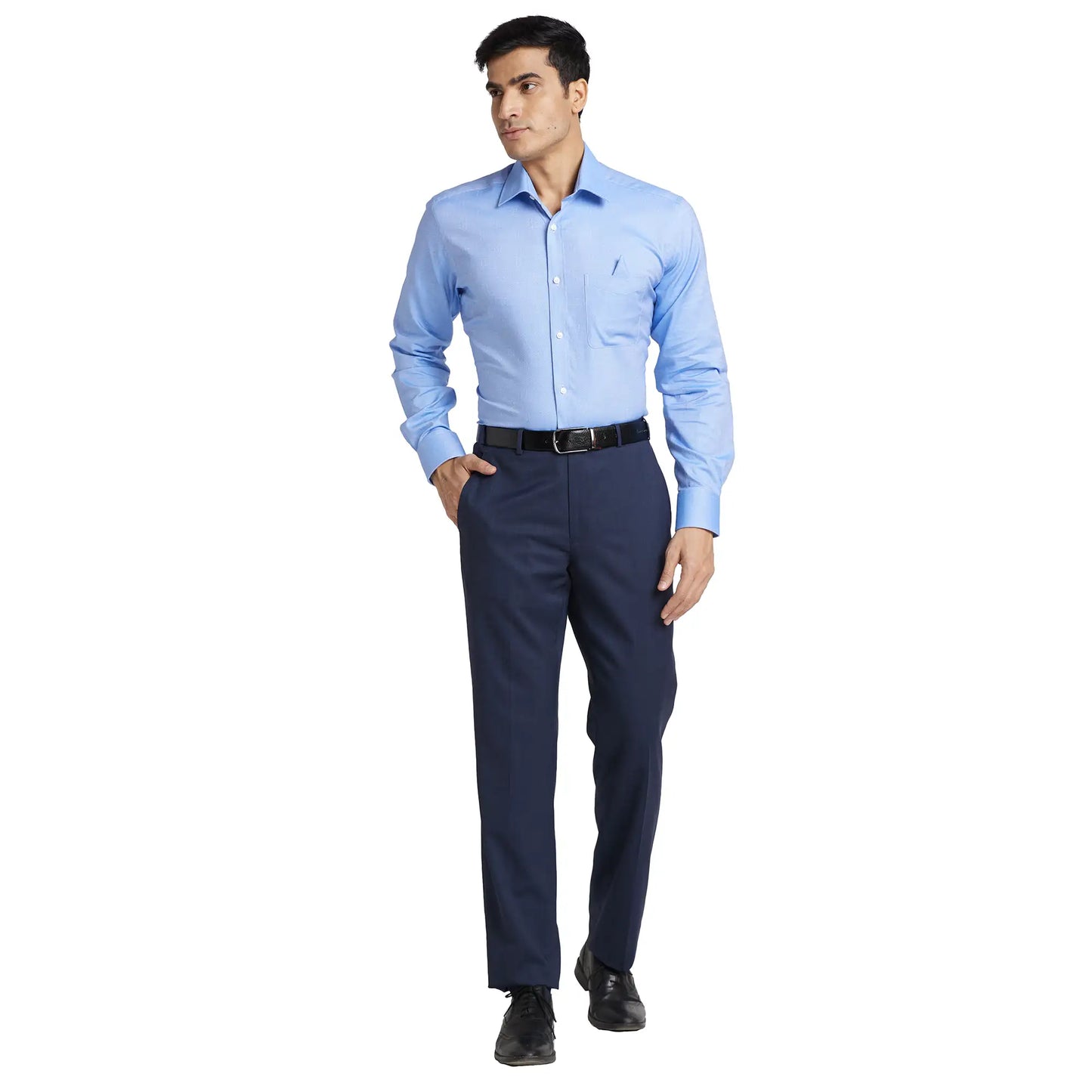 Park Avenue Men Green Structure Luxus Fit Cotton Full Sleeve Shirt
