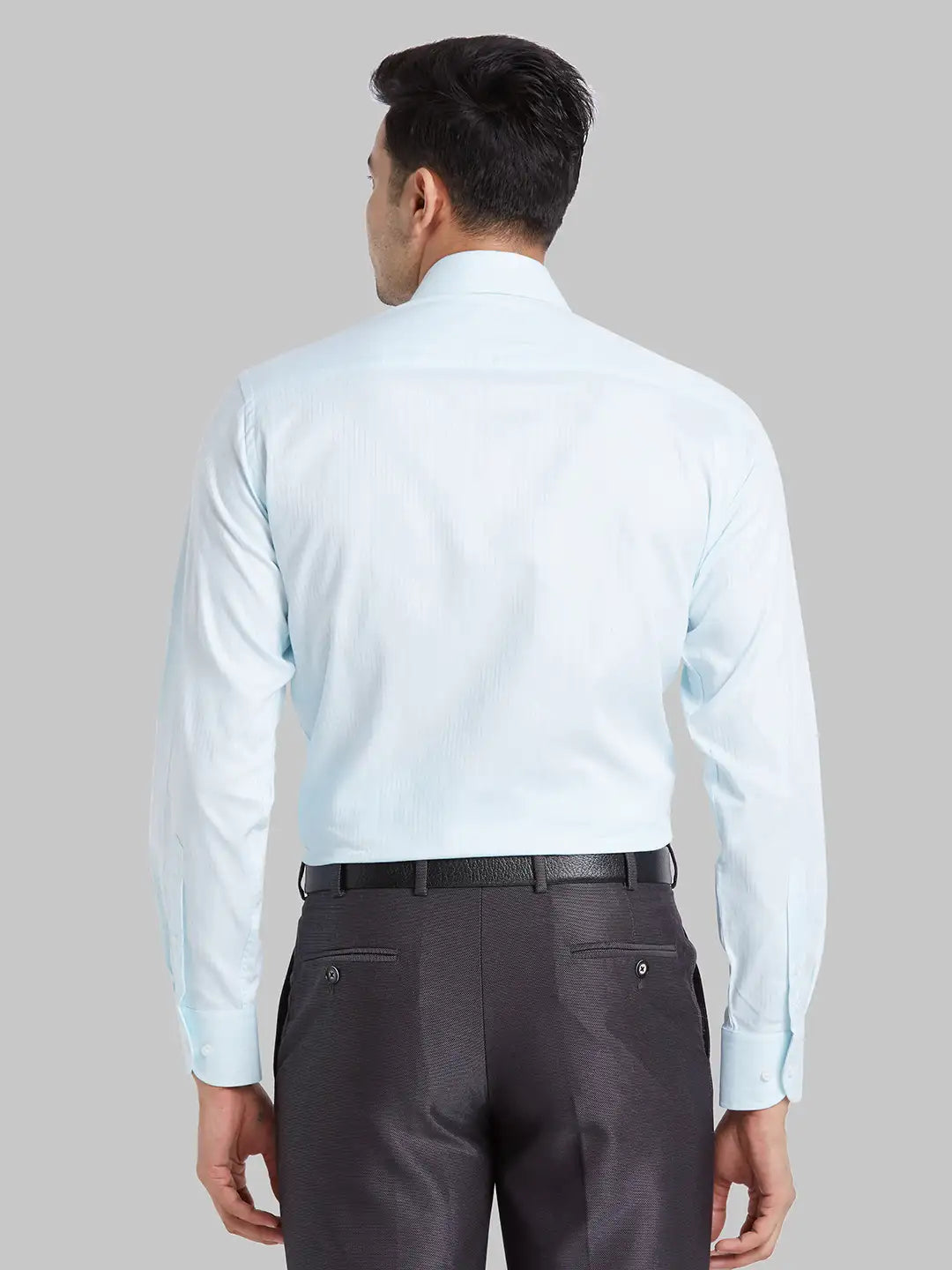 Men Blue Luxus Fit Structure Cotton Full Sleeve Shirts