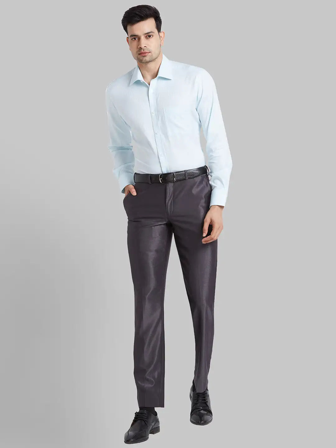 Men Blue Luxus Fit Structure Cotton Full Sleeve Shirts