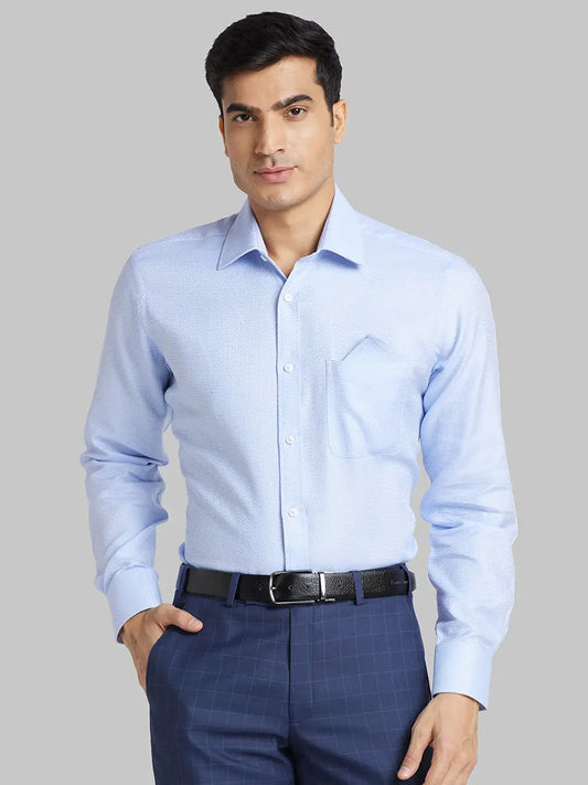 Men Orange Luxus Fit Structure Cotton Full Sleeve Shirts