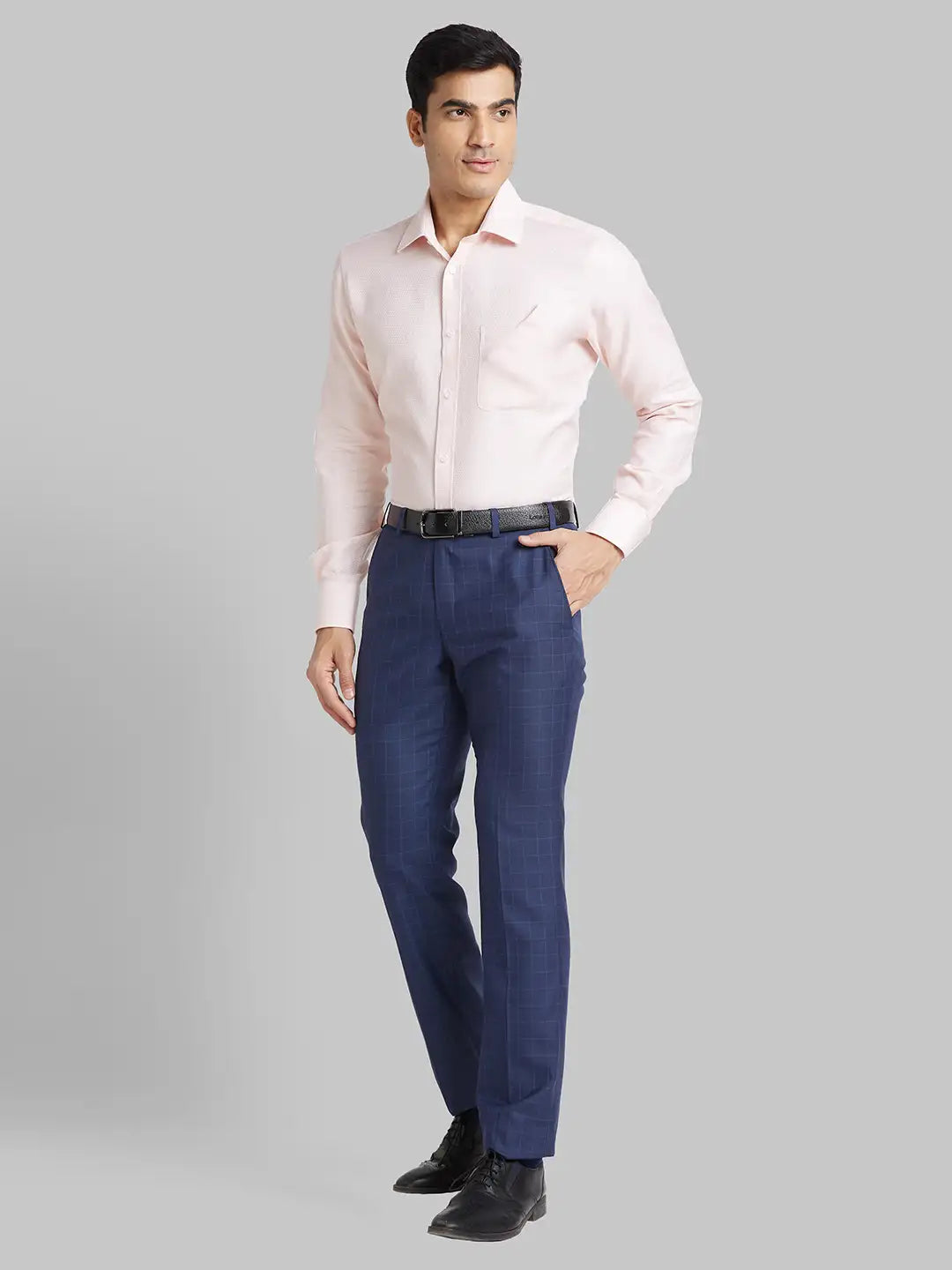 Men Blue Regular Fit Checks Cotton Full Sleeve Shirts