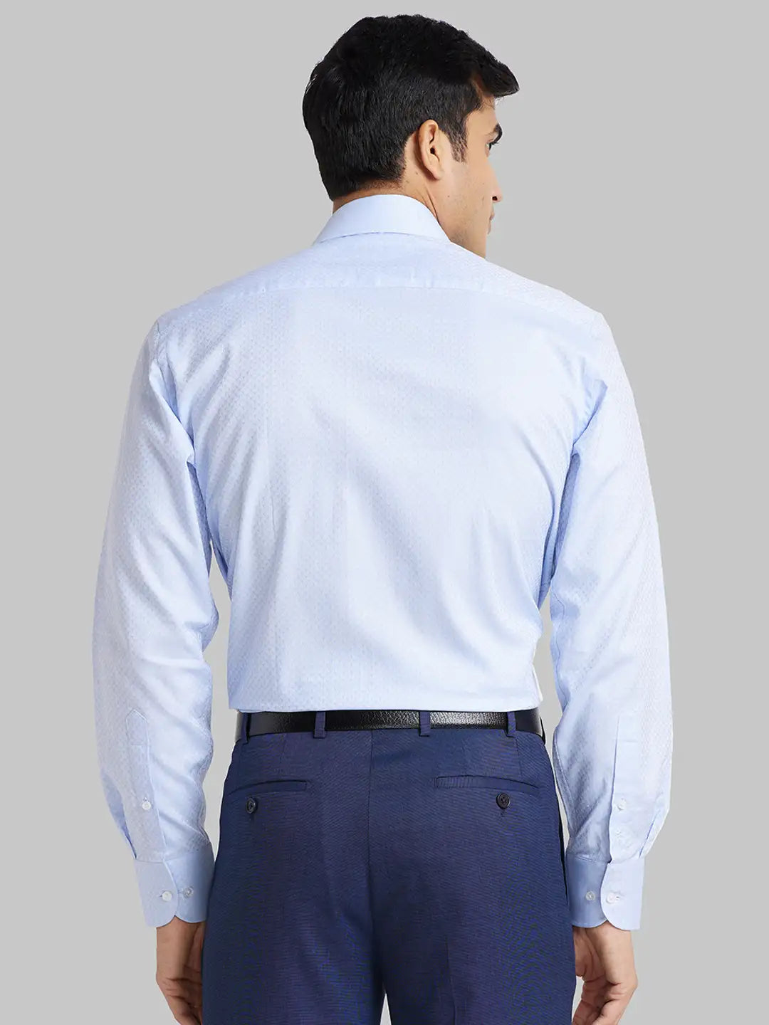 Men Violet Luxus Fit Structure  Cotton Full Sleeve Regular Collar Shirts