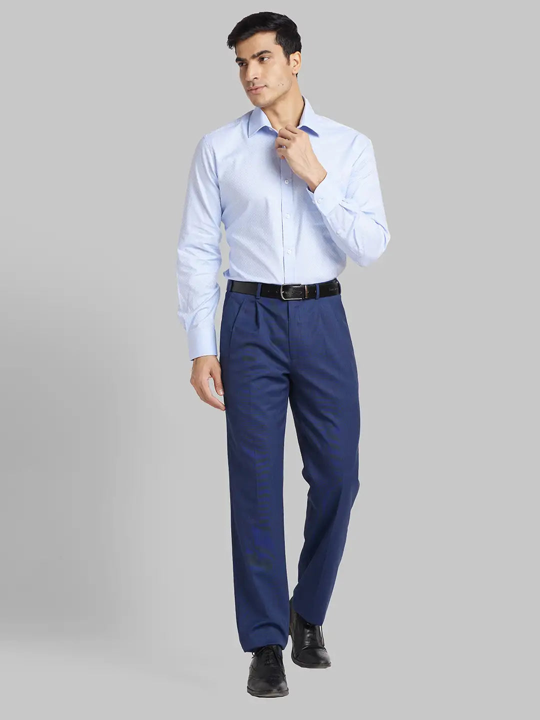 Men Violet Luxus Fit Structure  Cotton Full Sleeve Regular Collar Shirts
