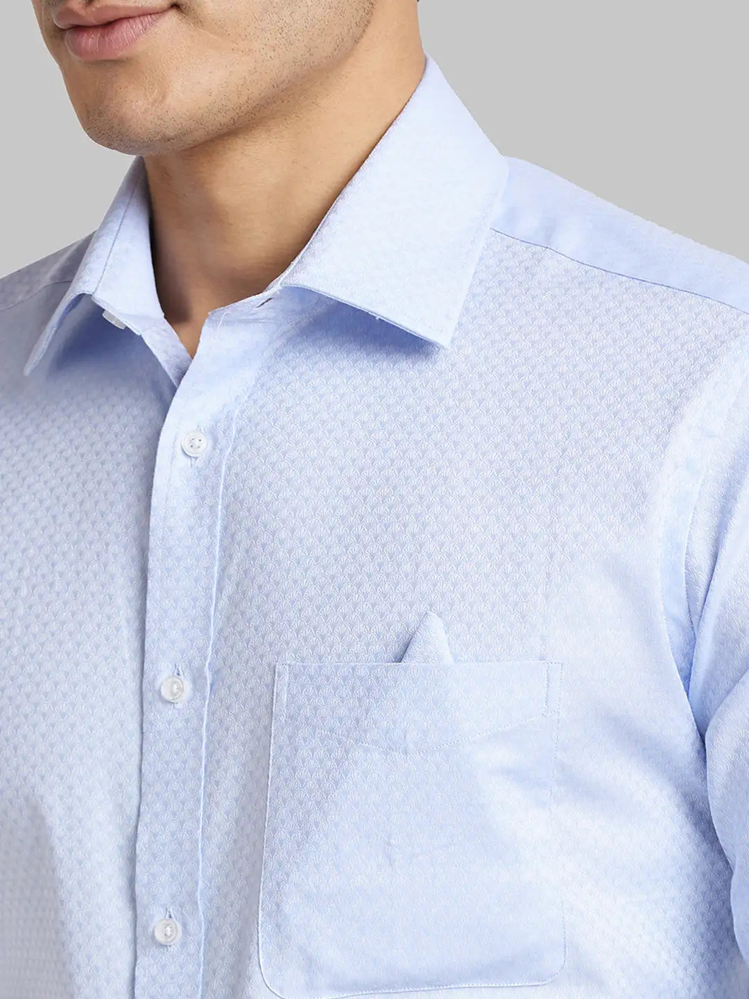 Men Violet Luxus Fit Structure  Cotton Full Sleeve Regular Collar Shirts