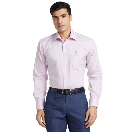 Park Avenue Men Orange Solid Luxus Fit Cotton Full Sleeve Shirt