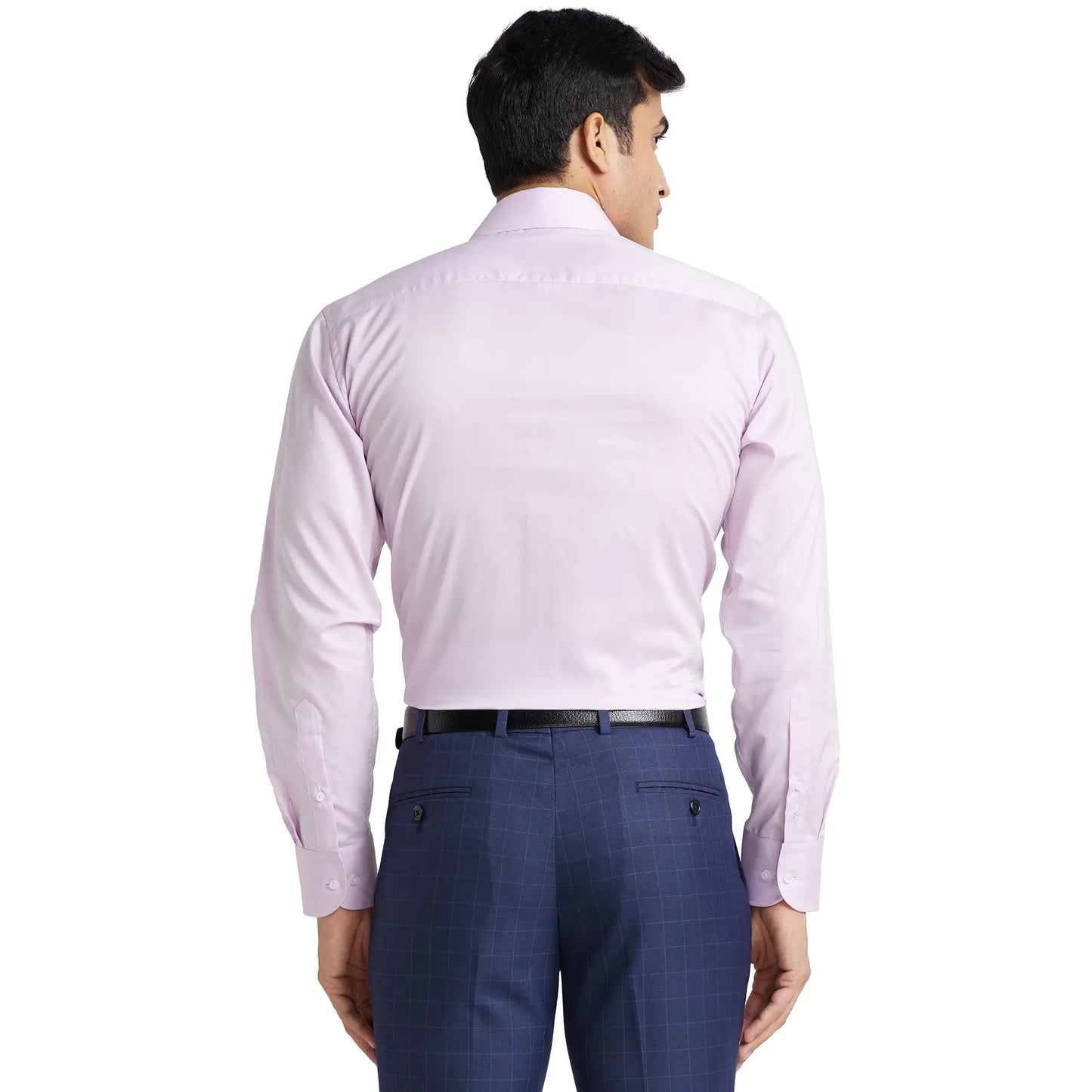 Park Avenue Men Orange Solid Luxus Fit Cotton Full Sleeve Shirt
