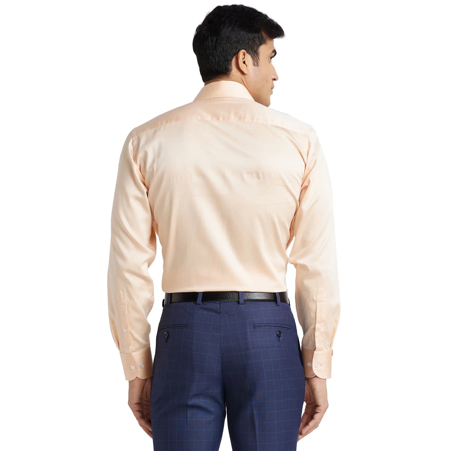 Park Avenue Men Blue Solid Luxus Fit Cotton Full Sleeve Shirt