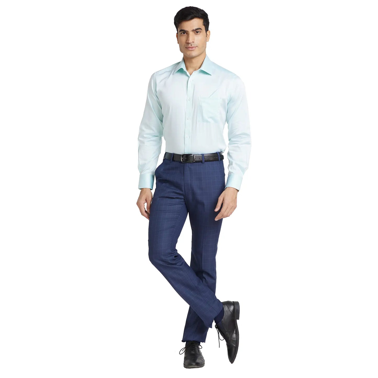 Park Avenue Men Green Solid Regular Fit Cotton Full Sleeve Ainsley Collar Shirt