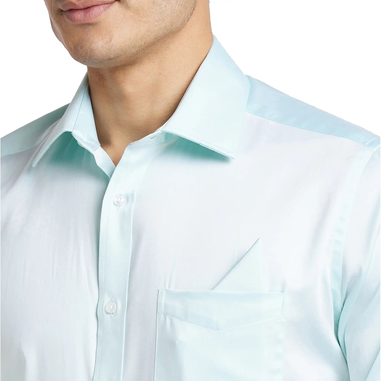 Park Avenue Men Green Solid Regular Fit Cotton Full Sleeve Ainsley Collar Shirt
