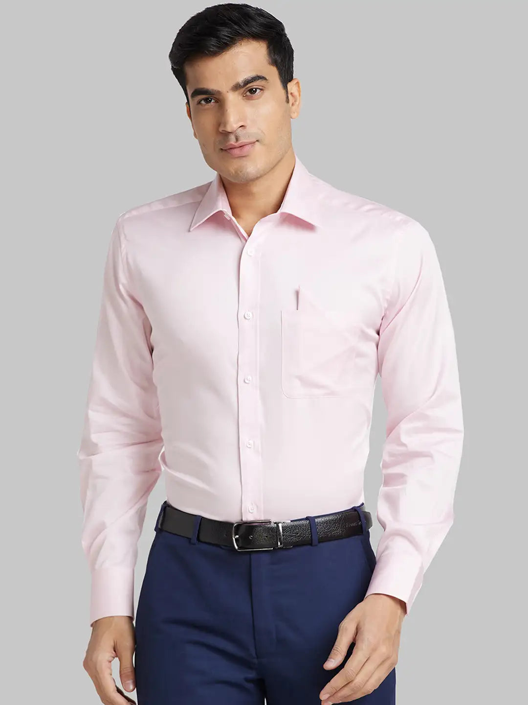 Park Avenue Men Red Structure Regular Fit Cotton Full Sleeve Ainsley Collar Shirt