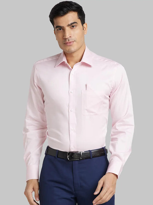 Park Avenue Men Red Structure Regular Fit Cotton Full Sleeve Ainsley Collar Shirt
