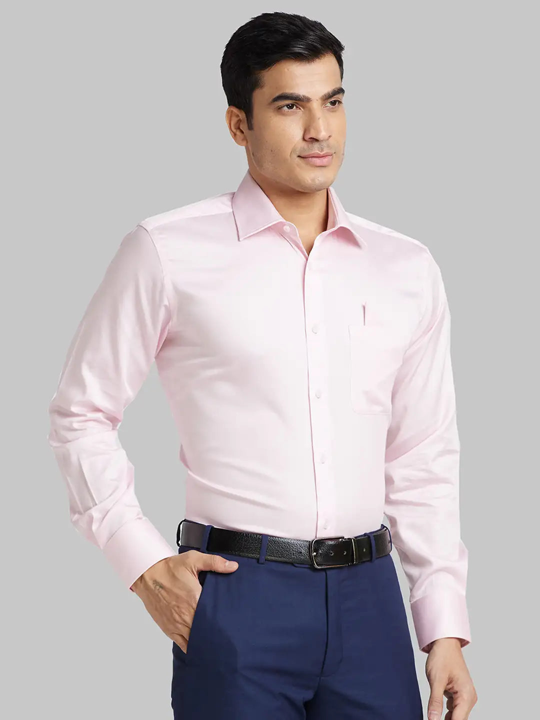 Park Avenue Men Red Structure Regular Fit Cotton Full Sleeve Ainsley Collar Shirt