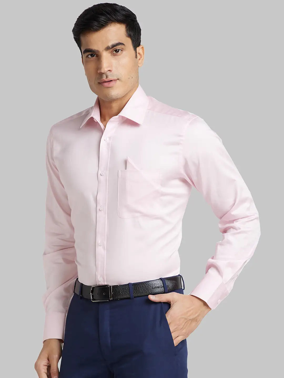 Park Avenue Men Red Structure Regular Fit Cotton Full Sleeve Ainsley Collar Shirt