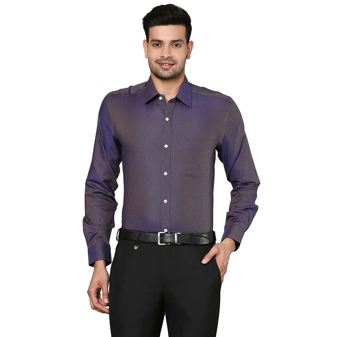 Men Regular fit Medium Blue Shirt