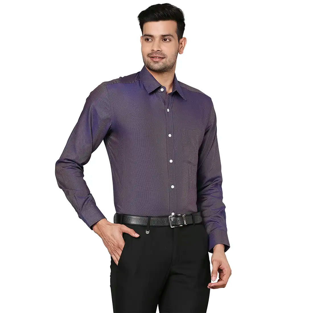 Men Regular fit Medium Blue Shirt