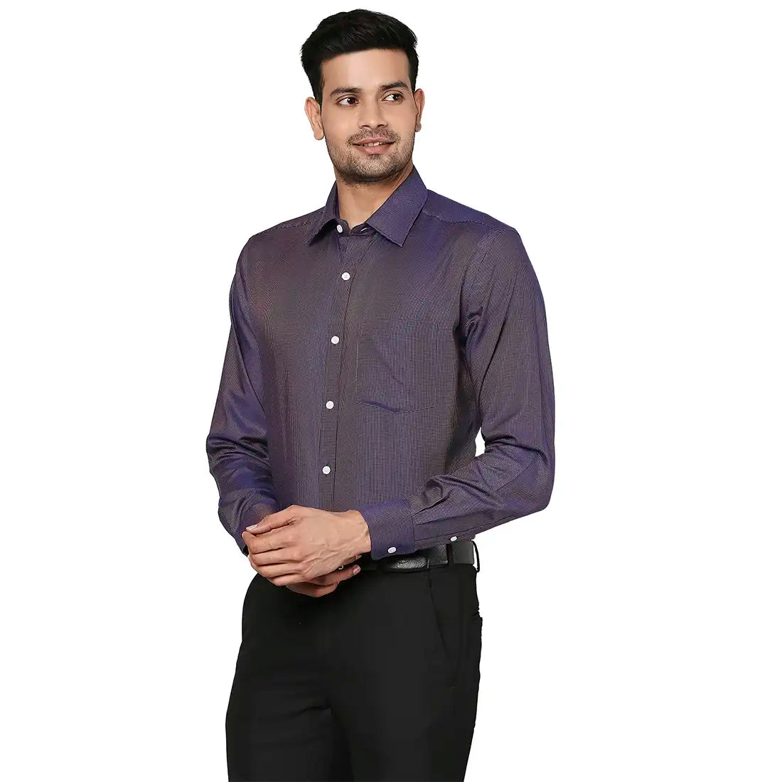 Men Regular fit Medium Blue Shirt