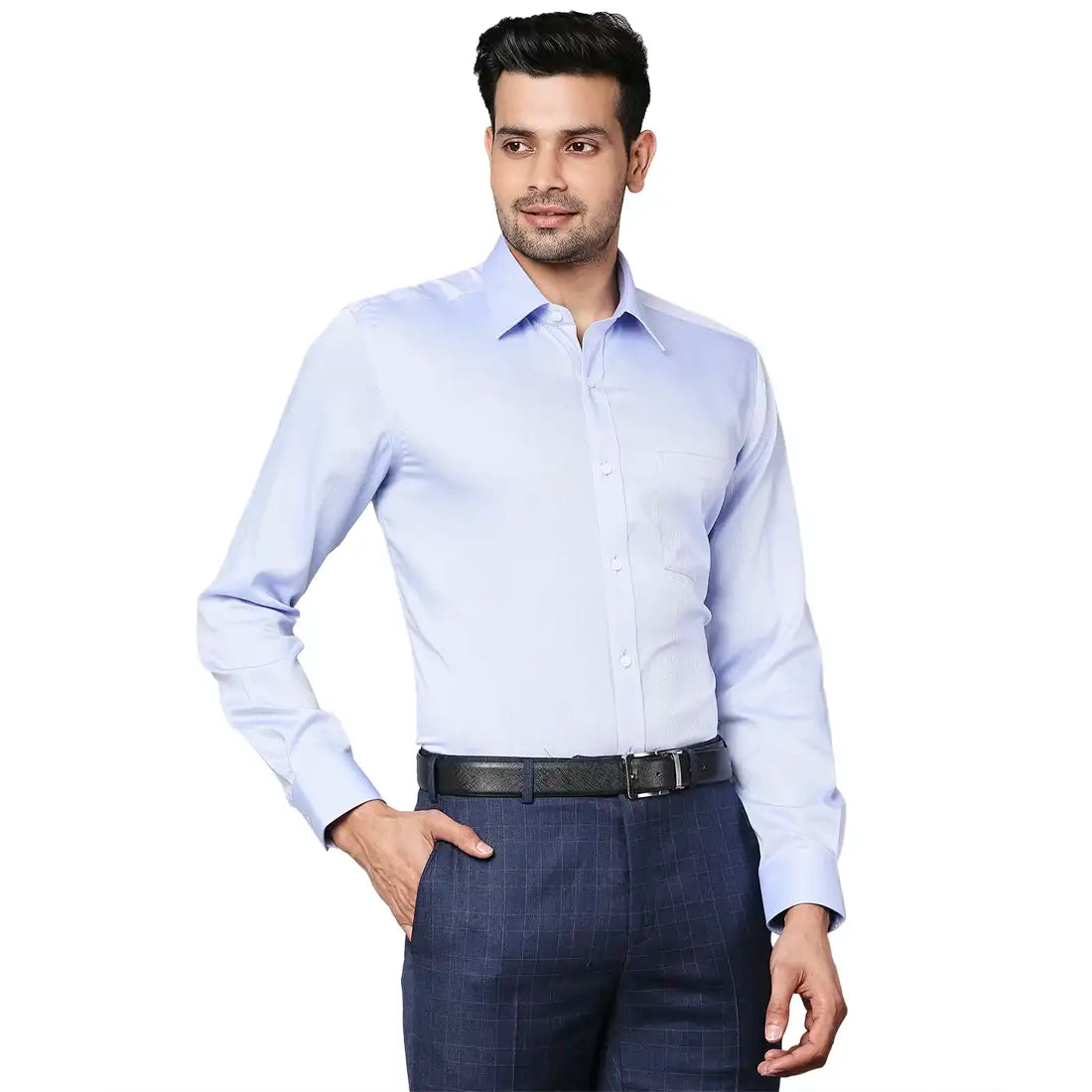 Men Regular fit Medium Blue Shirt